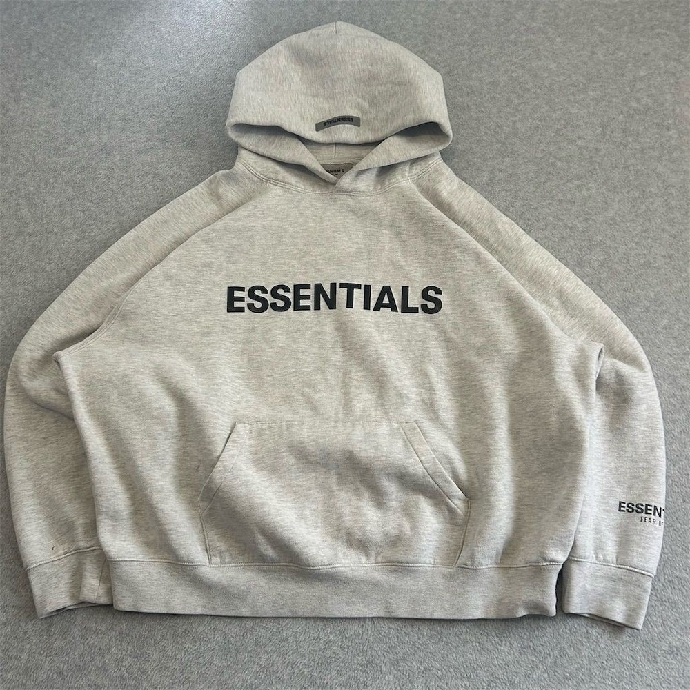 Fear of God Essentials Hoodie Men's XL Gray Center Spell Out Sweater